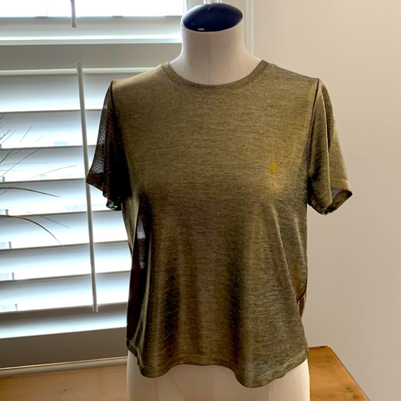BNWOT Anthropologie Gold Cropped Shirt - Picture 1 of 3